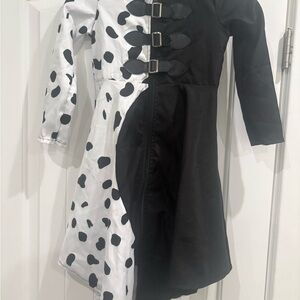 Cruella Deville Black and White Dalmatian Kids Costume